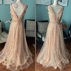 NWOT Rose gold a line dress CinderellaDivine